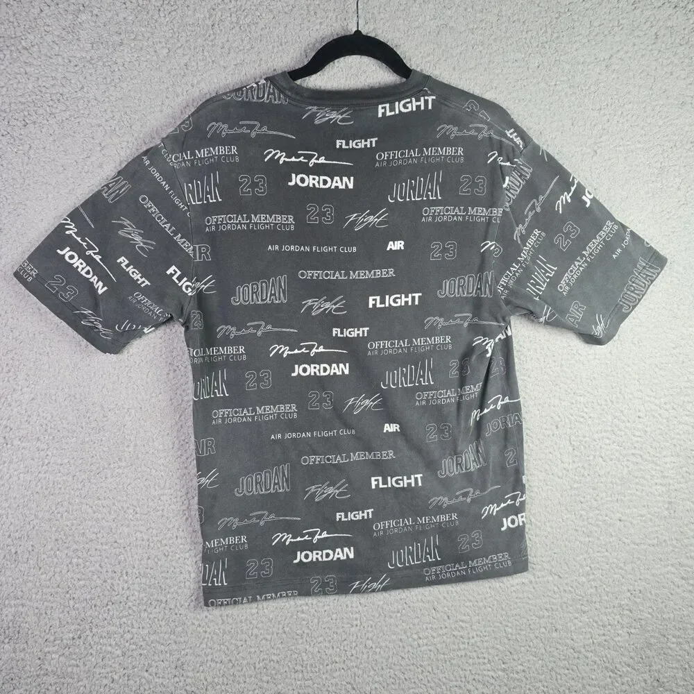 Jordan Flight Club Tee Gray S All Over Print Jumpman Official Member